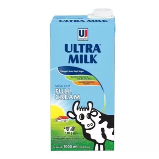 Susu ultra UHT full cream putih plain 1000ml / 1lt / 1 liter