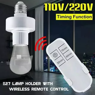 Fitting Lampu E27 dengan Remote Control Timer