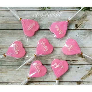 Cho-Cweet Coklat Valentine Love Lollipop (M) Bisa Custom Tulisan Choco Lolli