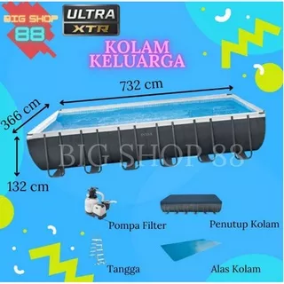 Kolam Renang Besar Jumbo Kolam Renang Keluarga Merk Intex 7M 7Meter Ultra XTR Prism Frame Pool 732 X 366 X132 Cm