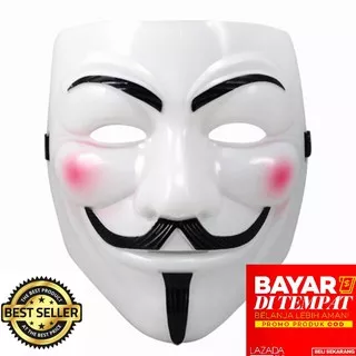 Topeng Vendetta Mask Occupy Anonymous Cosplay - Putih