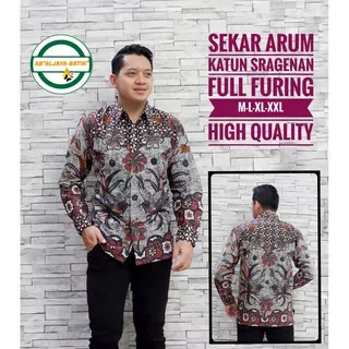 SEKAR ARUM KEMEJA BATIK PRIA PREMIUM LENGAN PANJANG ASLI SOLO LAPIS FURING BATIK ALJAYA