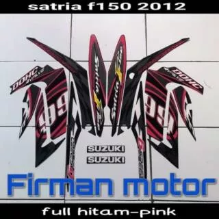 Striping sticker list body satria fu 2012 hitam-pink