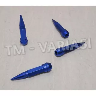 Tutup Pentil Valve Caps Ban Mobil Motor PWJDM Besi Long Spike Universal Biru