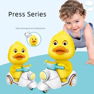 Press back force duck lingua stroller toys cartoon motorcycle toys