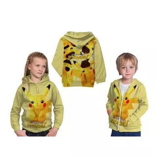 Jaket Anak Kekinian Fullprint Detective Pikachu Custom