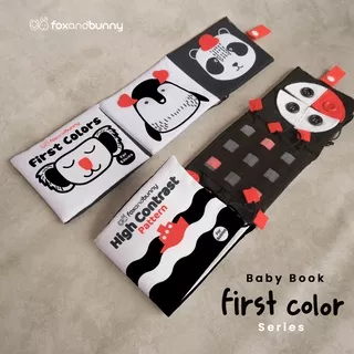 Foxandbunny - Contrast Book Series ( First Colors & High Pattern Contrast ) - Bundling Free Fluffy Contrast Teether