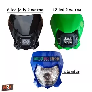 Headlamp klx bf dtracker Reflektor lampu depan Lampu batok klx bf dtracker 12 led 2 warna 8 led jelly 2 warna