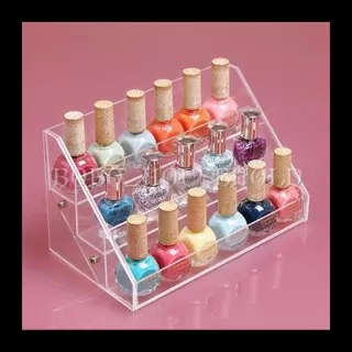 STOK BARU ACRYLIC NAIL POLISH ORGANIZER 3 TIERS TEMPAT PENYIMPANAN TERMURAH PALING LENGKAP AL5