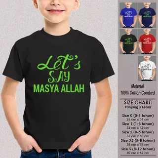 Kaos Muslim Anak Cowok SN-ASMSMY111 LETS SAY MASYA ALLAH Fashion Islami Kids