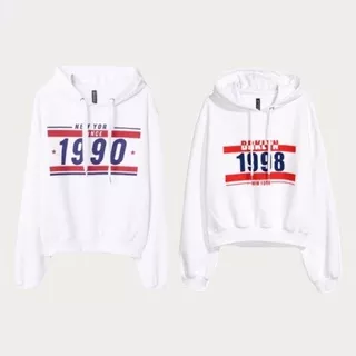 H&M NEW YORK SINCE 1990 WHITE BRKLYN 1998 NEWYORK NYC BROOKLYN HOODIE SWEATER JACKET HNM SALE