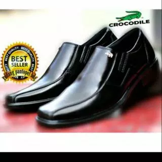 Formal Kerja Kantor Pria Kulit Asli Crocodile Pantofel Men Leather Shoes Casual Men Loafers Black