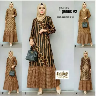 Gamis Zara Genes #2 Gamis Batik Sogan Cantik Modern Murmer Seragaman Kerja Syari Muslim modis