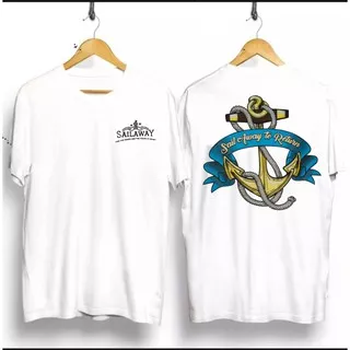 promo t shirt kaos / kaos oblong / kaos sablon bajak laut / kaos sail away / kaos jangkar kapal  full cotton 30s