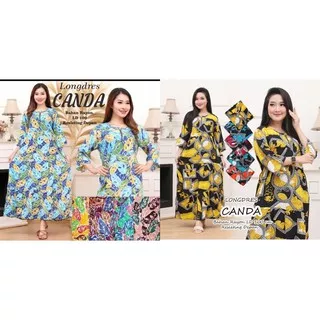 long home dress batik lengan panjang canda, janda bolong baju tidur wanita kekinian