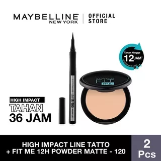 [Near Expired Date] Maybelline Powder Foundation Matte Shade 120 - 300 gr + Maybelline Liquid Eye Liner 5 gr