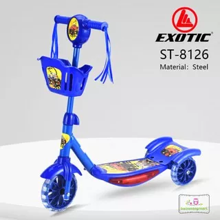 Scooter Otopet Skuter Anak Exotic ST 8126 Musik Lampu Rem Keranjang