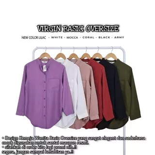 KEMEJA WANITA OVERSIZE BASIC SHIRT VIRGIN TOP BLOUSE