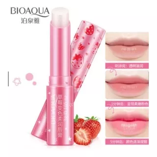 ORIGINAL BIOAQUA STRAWBERRY MOISTURIZING LIP BALM LIPS CARE / PELEMBAB BIBIR