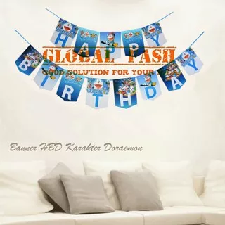 banner HBD DORAEMON / bunting flag DORAEMON / banner flag DORAEMON / BANNER HAPPY BIRTHDAY