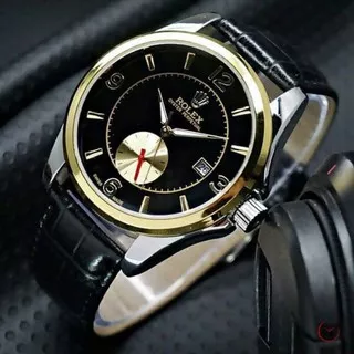 ( COD ) Jam Tangan Rolex Automatic Tali Kulit Detik Aktif Retro Super