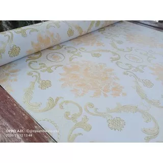 Wallpaper Murah - Wallpaper Dinding Stiker Dinding - Wallpaper Dinding Minimalis - Bunga Batik Gold