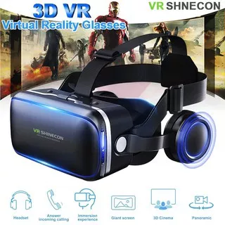 SHINECON VR Box Virtual Reality Glasses dengan Headphone for Phone