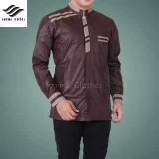 Baju Koko warna coklat koko terbaru seragam hadroh baju hadroh baju gus azmi baju koko gus azmi