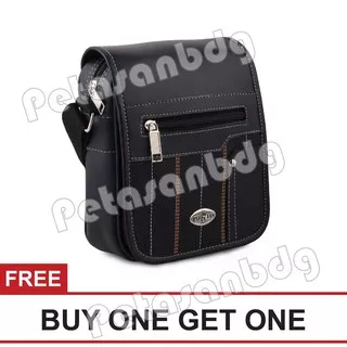 (BUY ONE GET ONE) Tas Selempang Polo USA Larry Mini Cooper.PTS - Black