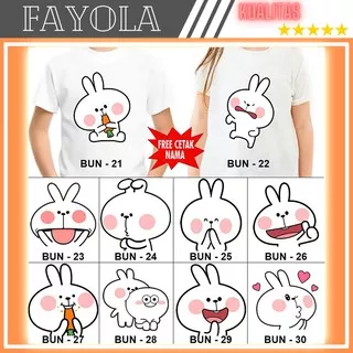 Kaos Couple Keluarga Motif Bunny / Baju Couple Ibu Dan Anak Perempuan Gambar Bunny / Kaos Santai