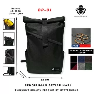 BP-01 MYSTERICOUS Tas Ransel / Backpack Rolltop Terlaris No.1 Punya Space Laptop 17 inch - Warranty Lifetime - Special Edition