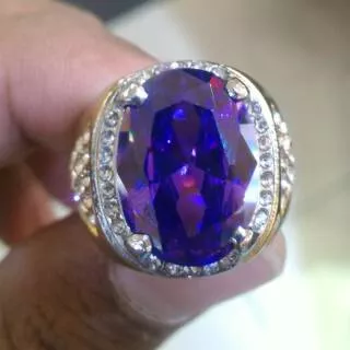 Cincin Batu Kecubung Amethyst Cutting HQ