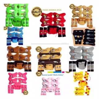 PAKET BANTAL MOBIL 9 PCS / HEADREST CAR SET 2 IN 1 & 3 IN 1 KARAKTER LUCU