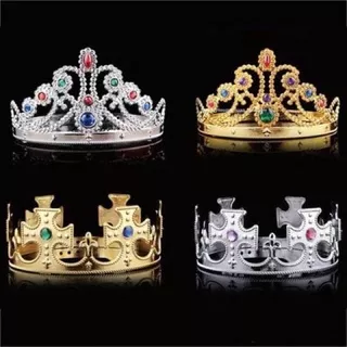 Mahkota ( Crown ) queen king princess gold silver cowo cewe anak remaja dewasa raja ratu mahkota bridal shower birthday graduation