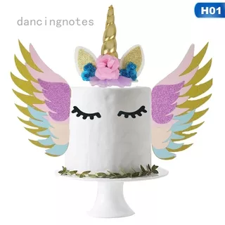 Unicorn Cake Topper Sparkly Wings Unicorn Decoration Supplies