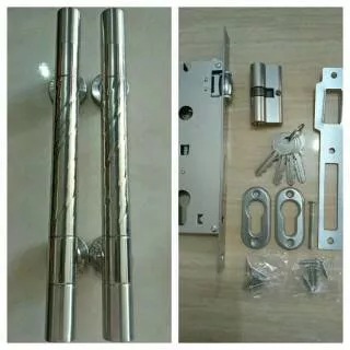 SET 2PCS Pull handle pintu suling ukir+ kunci body pelor Holy 1set kunci pintu tarikan pintu ARS 894