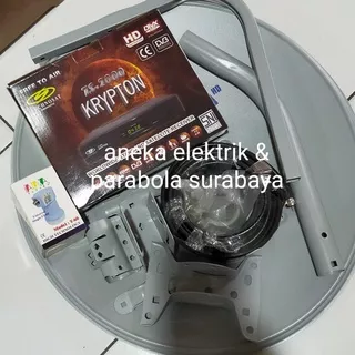 Paket Parabola Mini Ninmedia Komplit Set 45CM Receiver HD Technosat Krypton Free SIARAN TANPA IURAN KugoSky