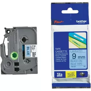 BROTHER TZe-521 9mm PTouch Tape Label TZe521 Black on Blue