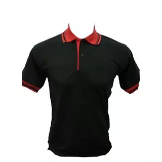 Kaos Kerah Kombinasi warna HITAM / Kerah  kerah kombinasi / Shirt Seragam / Kerah  grosir murah
