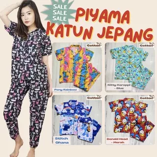 Piyama CP Karakter - Baju Tidur Stelan Katun Jepang Lengan Pendek - Motif Karakter - Pajamas Lembut