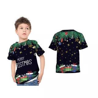 2S5 - Baju Kaos Tshirt Anak Merry Christmas Natal Tree 2020 05 Fullprint Custom