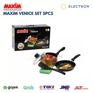 Maxim Venice Set 5 Pcs Peralatan Masak Panci Set Teflon Sponge Spons Spatula Murah