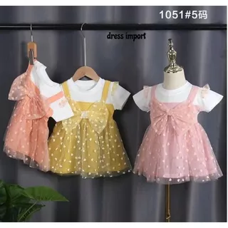 Dress Import Anak Perempuan PITA LOVE Usia 6-24 Bulan. 101