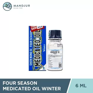 Four Season Medicated Oil Winter 6 mL - Minyak angin Pereda Sakit Kepala, Masuk Angin, dan Mual Mabuk Perjalanan