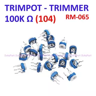 100K Ohm 104 Trimpot Trimmer RM-065 RM065 VR Variable Resistor Putih Biru Potensiometer