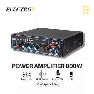 Amplifier Audio 800W Power Stereo Bluetooth Karaoke Home Theater Echo USB Radio FM