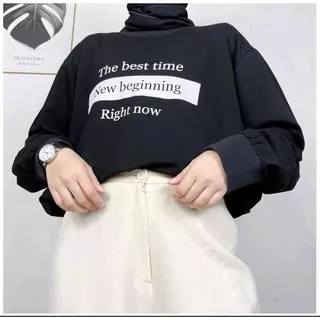 NEW BEGINNING Sweater Hoodie Sweeter Hoody Sweter Crewneck Switer Suiter Sweteer Crewnek Krunek Hudie Hodie Fashion Ootd Outfit Wanita Remaja Cewek Perempuan Premium Oversize Kekinian Korea Korean Style