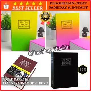 Brankas Mini Bentuk Buku / Kotak Rahasia Penyimpanan / Brangkas Safety Box / Kotak Brankas Uang