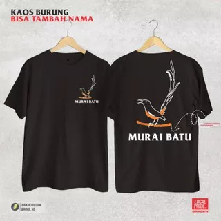 Kaos burung murai batu (bisa tambah sablon nama)