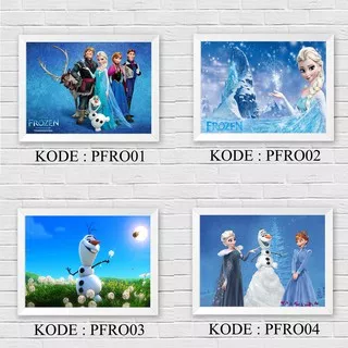 Hiasan dinding dekorasi rumah Kartun FROZEN pajangan poster ANAK ukuran A4